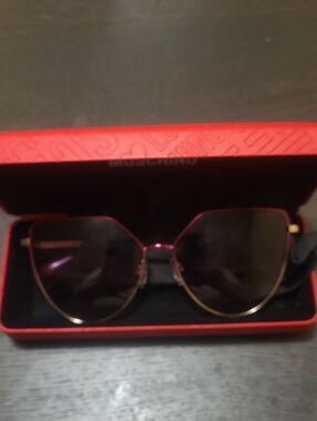 Love Moschino Pink and Gold Aviator Sunglasses